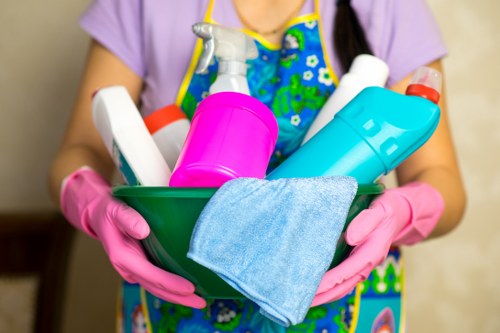 Carpet cleaning equipment prepared for a professional service booking